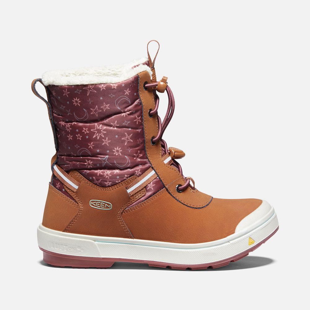 Bottes Hiver Keen Enfant Marron/Rouge | Kelsa Waterproof | ZEPNU-1302